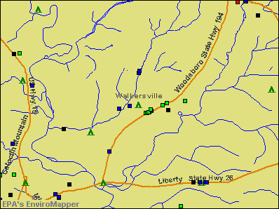 Walkersville, Maryland environmental map by EPA
