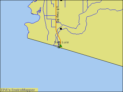 San Luis, Arizona environmental map by EPA