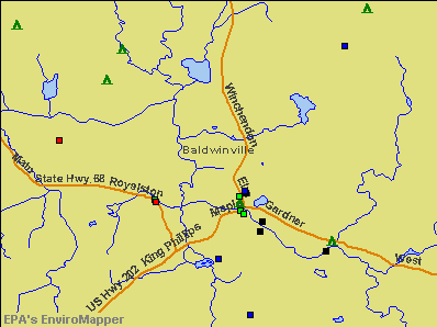 Baldwinville, Massachusetts environmental map by EPA