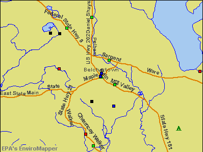 Belchertown, Massachusetts environmental map by EPA