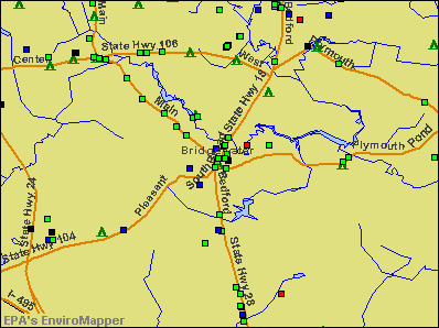 Bridgewater, Massachusetts environmental map by EPA