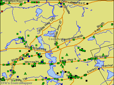 Cochituate, Massachusetts environmental map by EPA