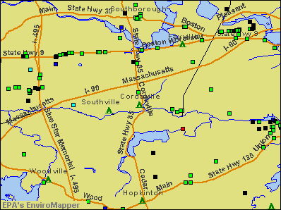 Cordaville, Massachusetts environmental map by EPA