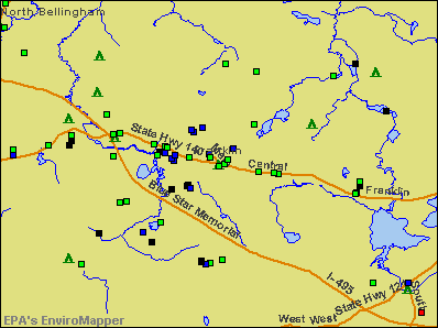 Franklin, Massachusetts environmental map by EPA