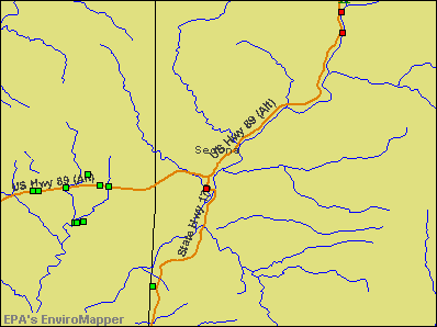 Sedona, Arizona environmental map by EPA