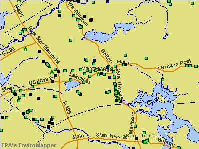 Marlborough, Massachusetts environmental map by EPA