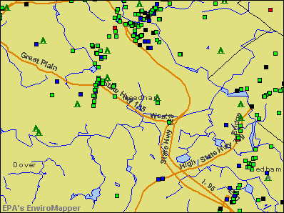 Needham, Massachusetts environmental map by EPA