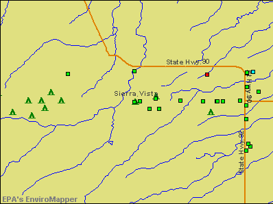 Sierra Vista, Arizona environmental map by EPA