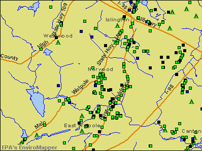 Norwood, Massachusetts environmental map by EPA
