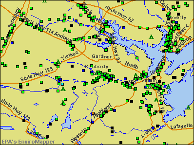 Peabody, Massachusetts environmental map by EPA