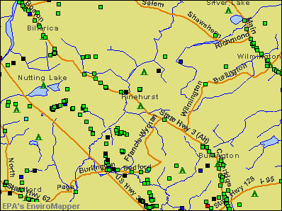 Pinehurst, Massachusetts environmental map by EPA