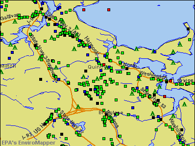 Quincy, Massachusetts environmental map by EPA