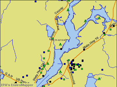 Somerset, Massachusetts environmental map by EPA