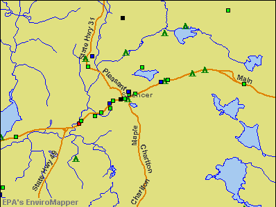 Spencer, Massachusetts environmental map by EPA