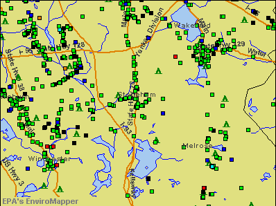 Stoneham, Massachusetts environmental map by EPA