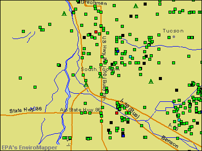 South Tucson, Arizona environmental map by EPA