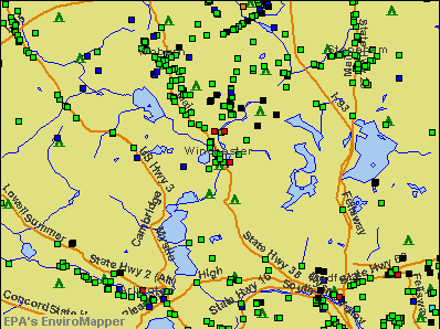 Winchester, Massachusetts environmental map by EPA