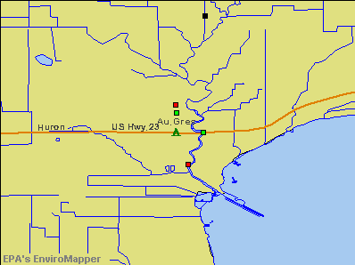 Au Gres, Michigan environmental map by EPA