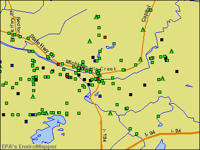 Battle Creek, Michigan environmental map by EPA