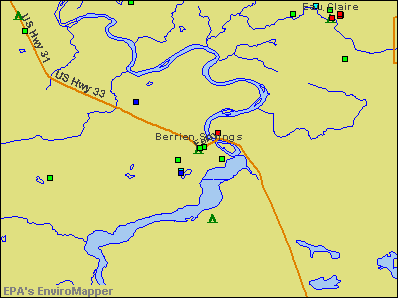 Berrien Springs, Michigan environmental map by EPA