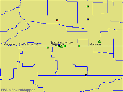 Breckenridge, Michigan environmental map by EPA