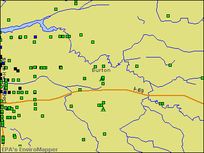 Burton, Michigan environmental map by EPA