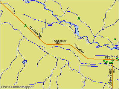 Thatcher, Arizona environmental map by EPA