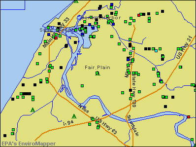 Fair Plain, Michigan environmental map by EPA