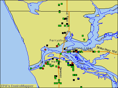 Ferrysburg, Michigan environmental map by EPA