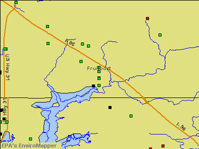 Fruitport, Michigan environmental map by EPA
