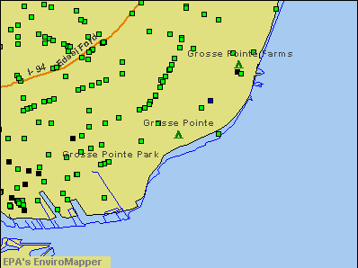 Grosse Pointe, Michigan environmental map by EPA