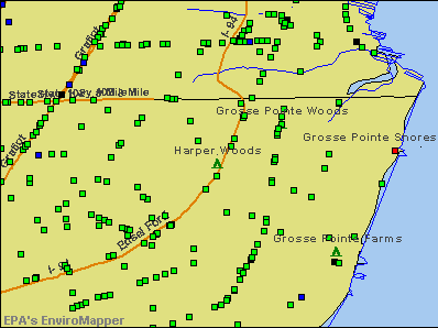 Harper Woods, Michigan environmental map by EPA