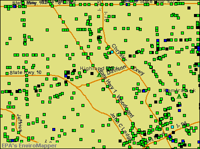 Highland Park, Michigan environmental map by EPA