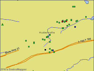Hudsonville, Michigan environmental map by EPA