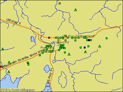 Ironwood, Michigan environmental map by EPA