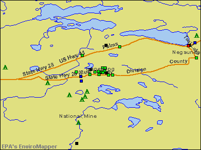 Ishpeming, Michigan environmental map by EPA
