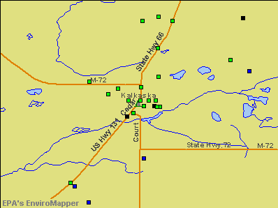 Kalkaska, Michigan environmental map by EPA