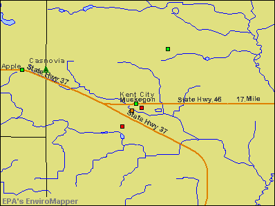 Kent City, Michigan environmental map by EPA