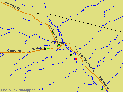 Wickenburg, Arizona environmental map by EPA