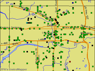 Lansing, Michigan environmental map by EPA
