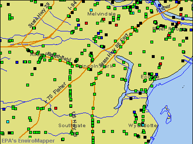 Lincoln Park, Michigan environmental map by EPA