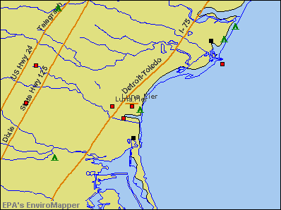 Luna Pier, Michigan environmental map by EPA