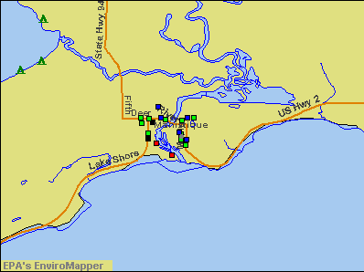 Manistique, Michigan environmental map by EPA