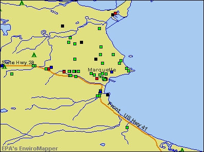 Marquette, Michigan environmental map by EPA