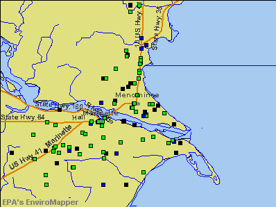Menominee, Michigan environmental map by EPA