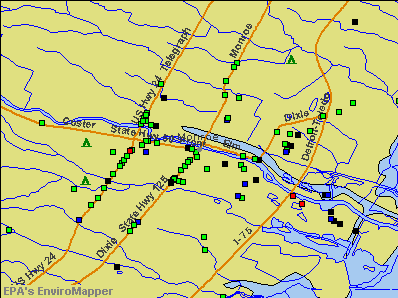 Monroe, Michigan environmental map by EPA