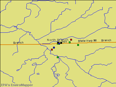 North Branch, Michigan environmental map by EPA
