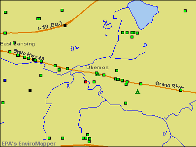 Okemos, Michigan environmental map by EPA