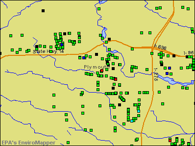 Plymouth, Michigan environmental map by EPA