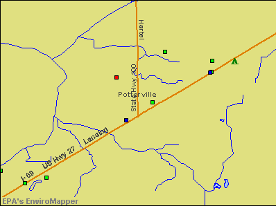 Potterville, Michigan environmental map by EPA